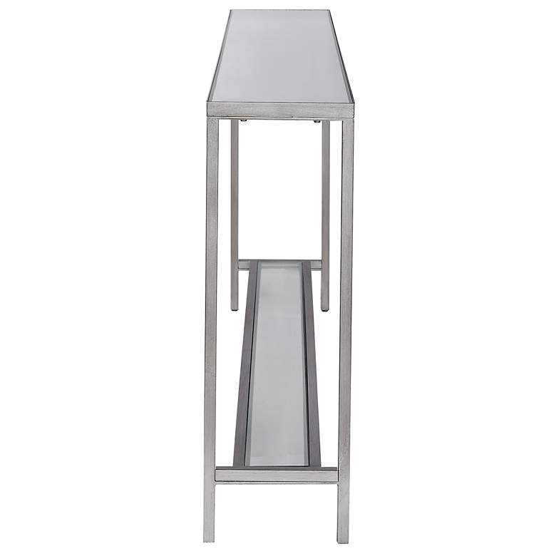 Image 6 Uttermost Hayley 60" Wide Clear Glass and Silver Console Table more views