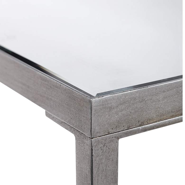 Image 7 Uttermost Hayley 60" Wide Clear Glass and Silver Console Table more views