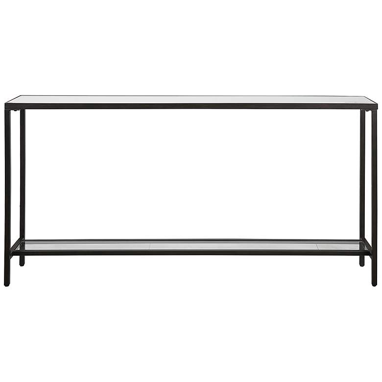Image 3 Uttermost Hayley 60 inch Wide Clear Mirrored Glass and Black Console Table