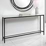 Uttermost Hayley 60" Wide Clear Mirrored Glass and Black Console Table in scene