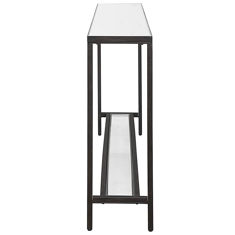 Image 6 Uttermost Hayley 60 inch Wide Clear Mirrored Glass and Black Console Table more views