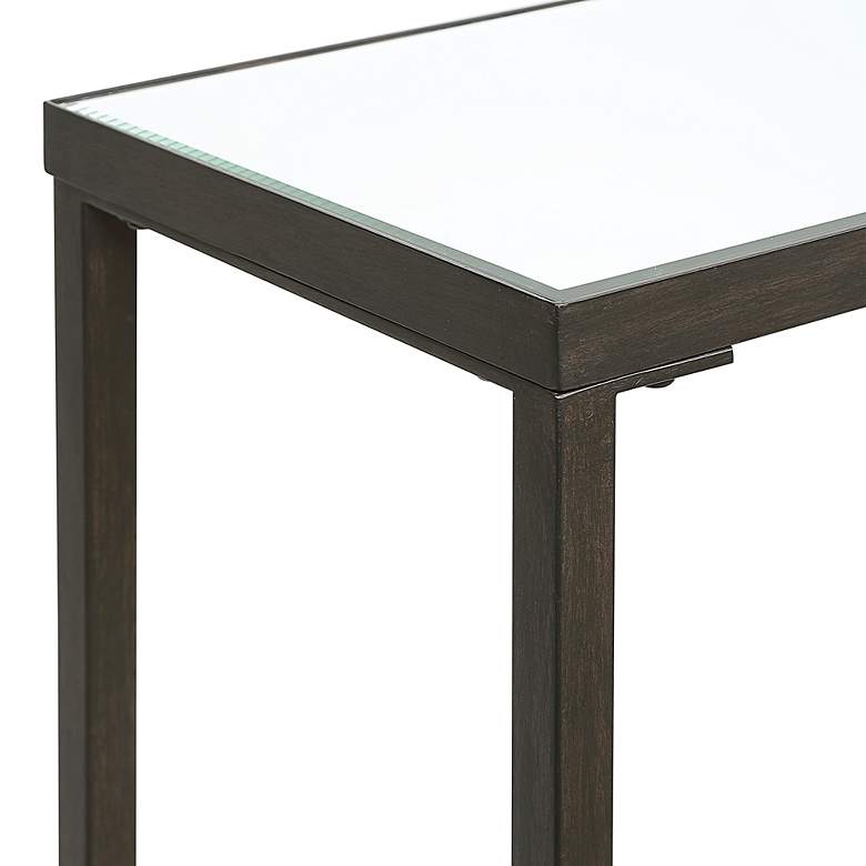 Image 7 Uttermost Hayley 60" Wide Clear Mirrored Glass and Black Console Table more views