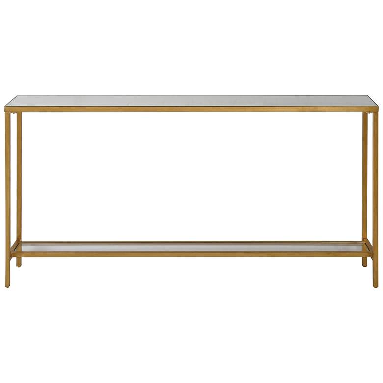 Image 2 Uttermost Hayley 60" Wide Glass and Gold Console Table