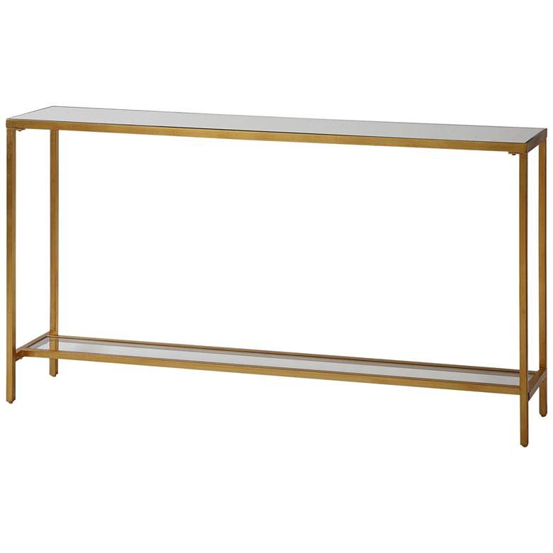 Image 4 Uttermost Hayley 60 inch Wide Glass and Gold Console Table more views