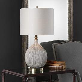 Image3 of Uttermost Hedera 26 1/2" Old Ivory and Aged Black Ceramic Table Lamp more views