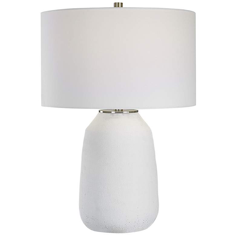 Image 2 Uttermost Heir 25 1/2" Chalk White Matte Ceramic Vase Table Lamp