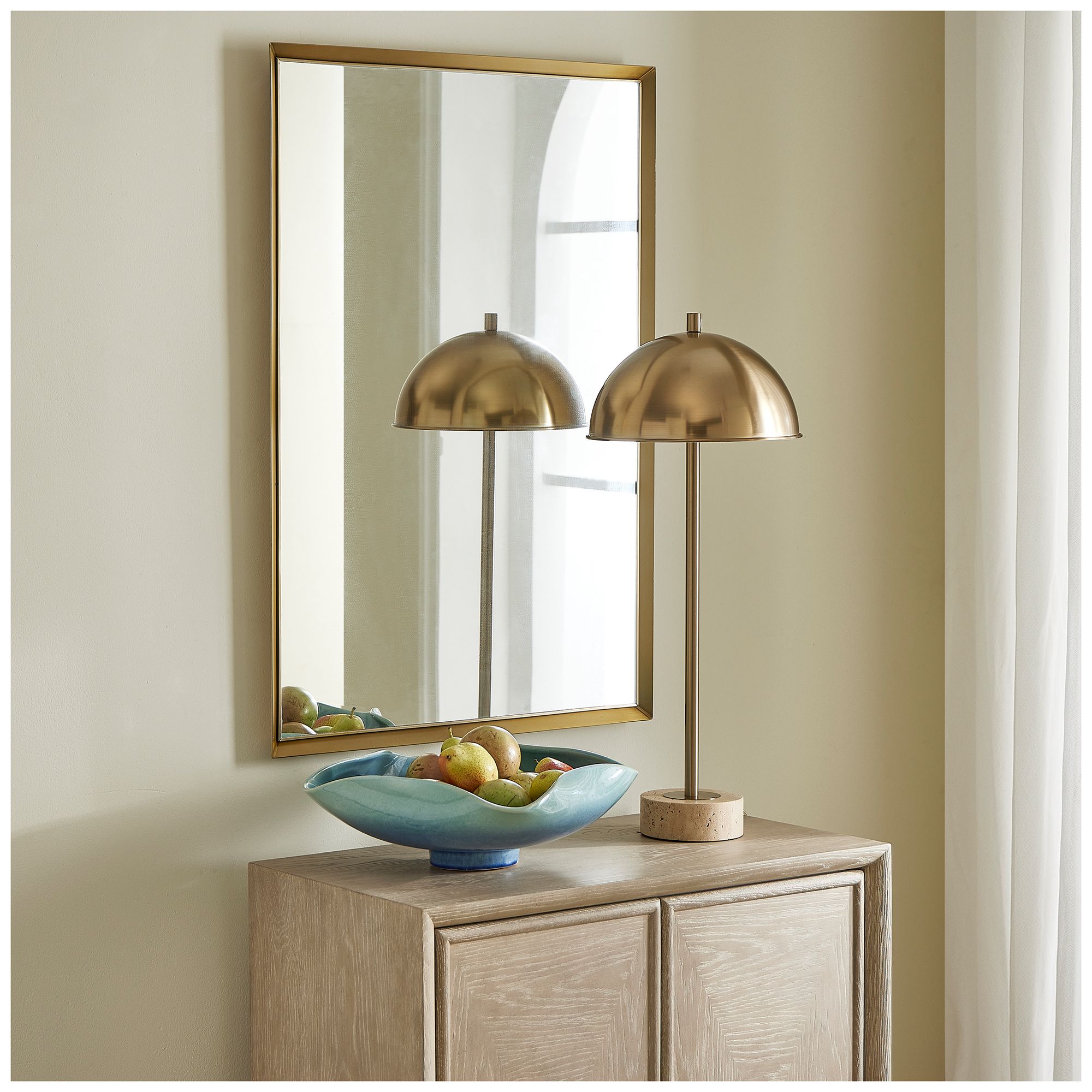 Image 3 Uttermost Heisler 25 1/2" Wide x 37 1/2"  High Brass Wall Mirror more views