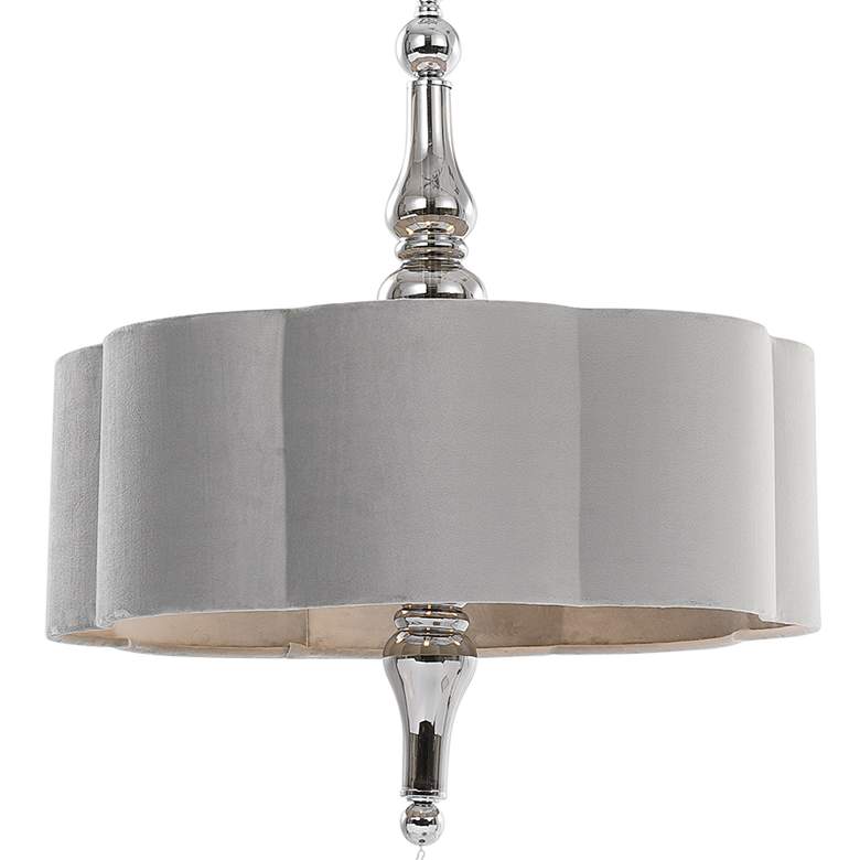 Uttermost Helena 22&quot; Wide Silver and Chrome Pendant Light more views