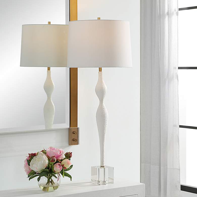 Image 1 Uttermost Helena 36" High Modern Sculpture White Ceramic Table Lamp