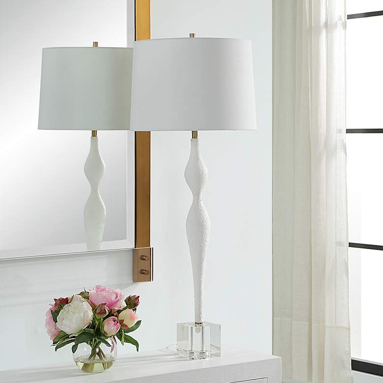 Image 3 Uttermost Helena 36" High Modern Sculpture White Ceramic Table Lamp more views