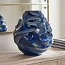 1_Uttermost Helix Swirl Deep Blue Indoor-Outdoor Earthenware Vase