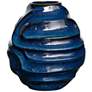 4_Uttermost Helix Swirl Deep Blue Indoor-Outdoor Earthenware Vase more views