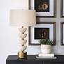 1_Uttermost Hemisphere 30 1/2" High Modern Stacked Travertine Table Lamp