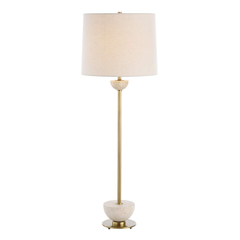 Image 2 Uttermost Hemisphere 36 1/2" High Brass Finish Tall Modern Buffet Lamp