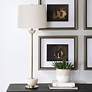3_Uttermost Hemisphere 36 1/2" High Brass Finish Tall Modern Buffet Lamp more views