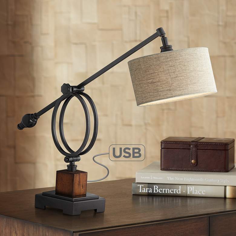 Image 1 Uttermost Henley Boom Desk Lamp with USB Port