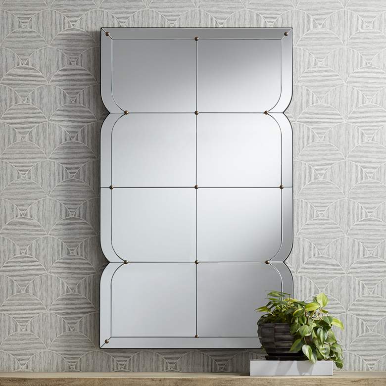 Image 2 Uttermost Henri 26 1/2" x 44" Curved Multi Panel Wall Mirror