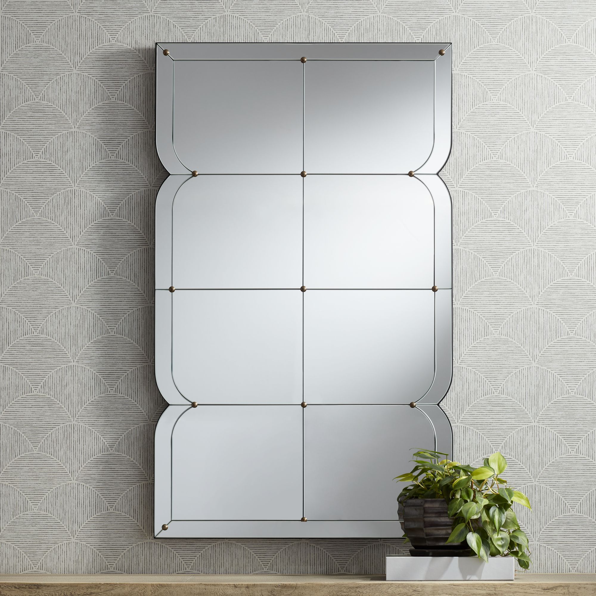 Uttermost Henri 26 1/2" x 44" Multi-Panel Wall Mirrors Set of 2