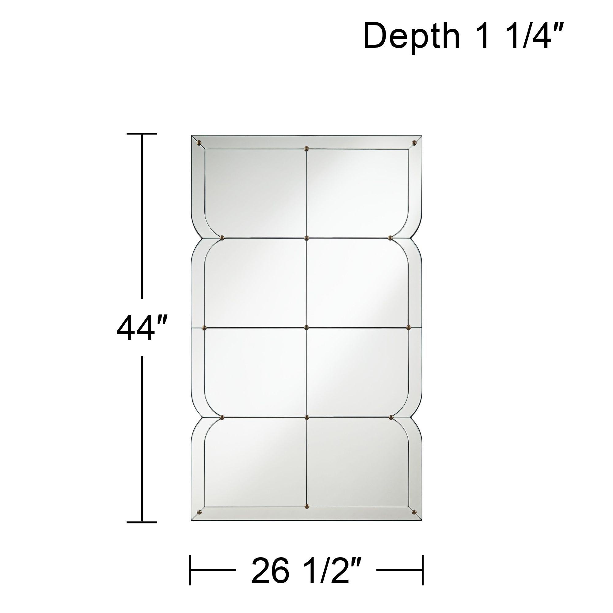 Uttermost Henri 26 1/2" x 44" Multi-Panel Wall Mirrors Set of 2