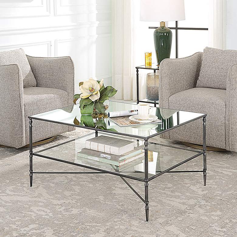Image 6 Uttermost Henzler 37 3/4" Wide Blackened Steel Coffee Table more views