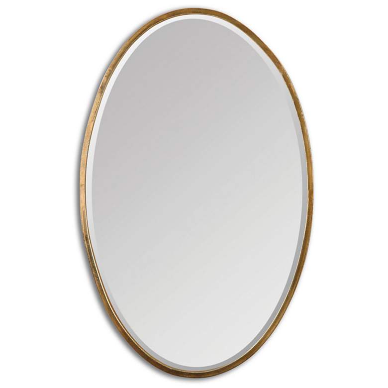 Image 3 Uttermost Herleva 17 3/4" x 28" Antique Gold Oval Wall Mirror