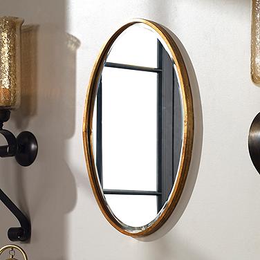Uttermost Herleva 17 3/4" x 28" Antique Gold Oval Wall Mirror