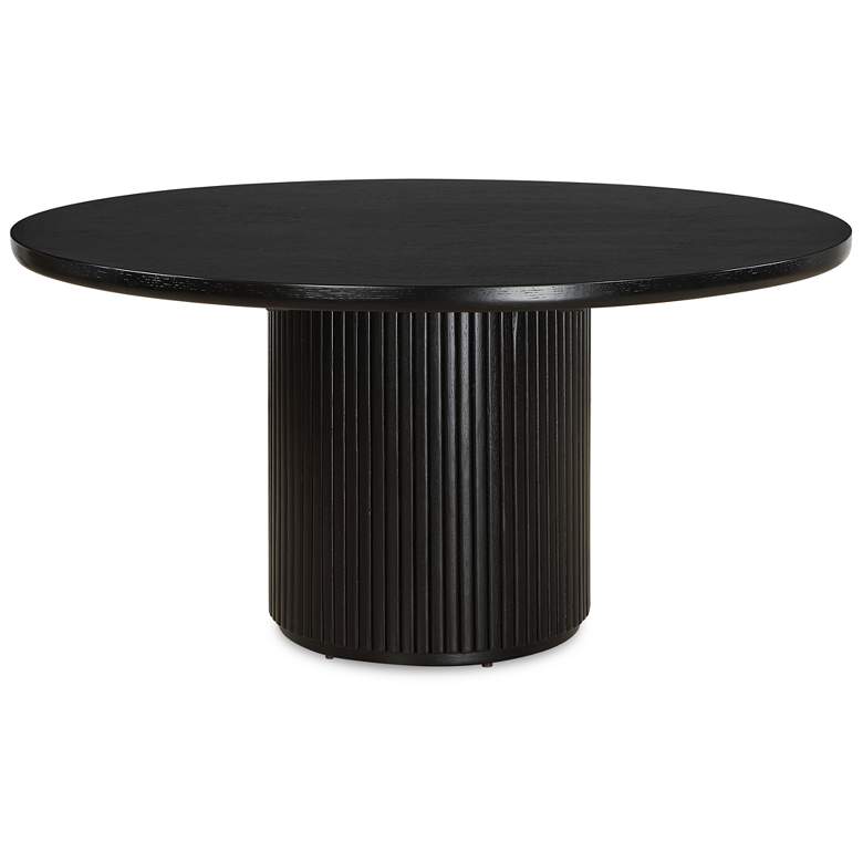 Image 1 Uttermost Hersch 60" Wide Rich Black Oak Wood Dining Table