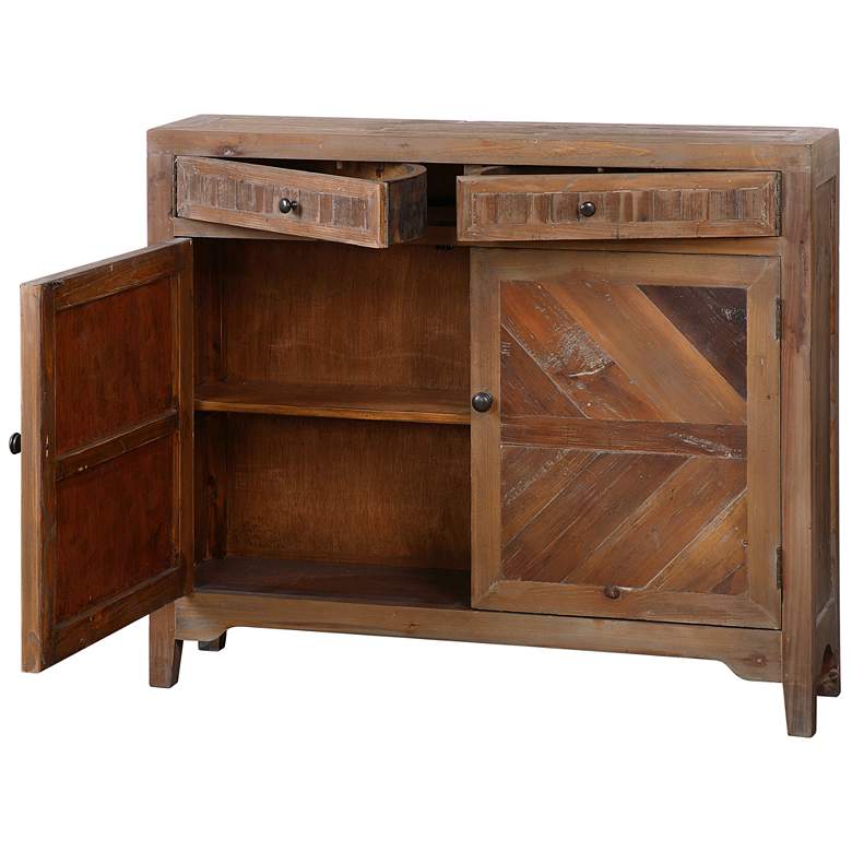 Image 3 Uttermost Hesperos 42 inch Wide Woodtone 2-Door Console Cabinet more views