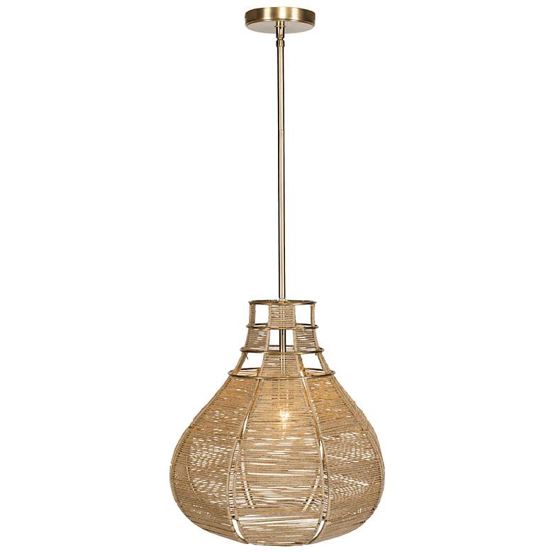 Image 4 Uttermost Hestia 16" Wide 1 Lt Natural Rope Pendant more views