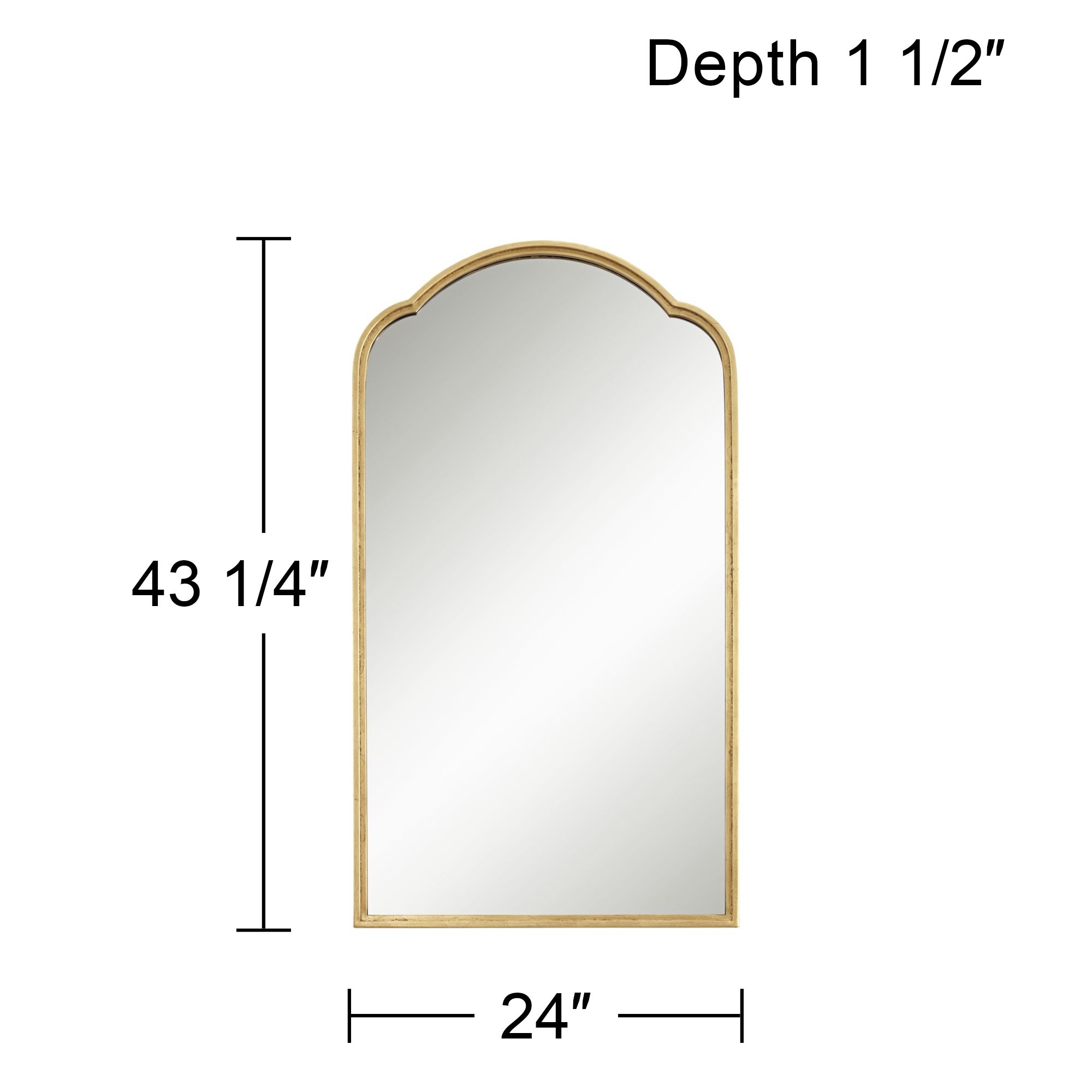 Image 7 Uttermost Heston Metallic Gold 24" x 43 1/4" Arch Wall Mirror more views