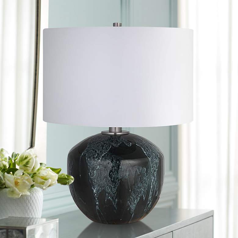 Image 1 Uttermost Highlands Green Ceramic Table Lamp