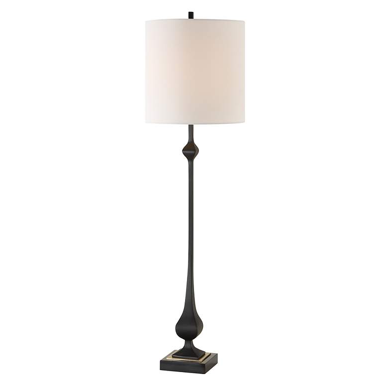 Image 2 Uttermost Hightower 38" High Satin Black Buffet Table Lamp