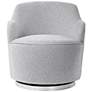 Uttermost Hobart Pale Gray Woven Linen Blend Swivel Chair