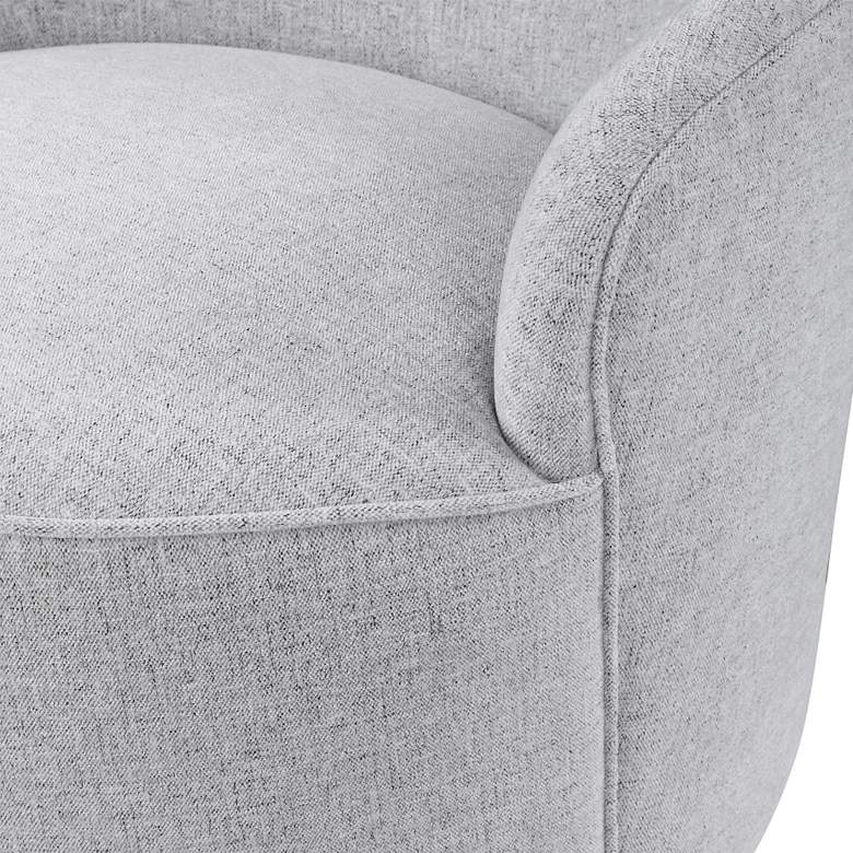 Image 6 Uttermost Hobart Pale Gray Woven Linen Blend Swivel Chair more views