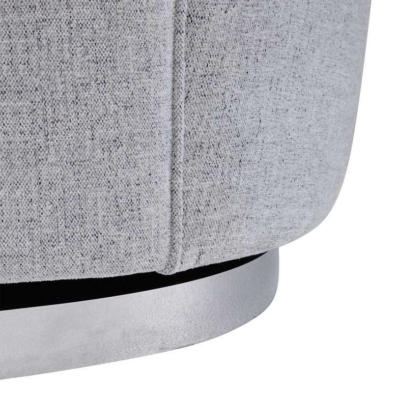 Image 7 Uttermost Hobart Pale Gray Woven Linen Blend Swivel Chair more views