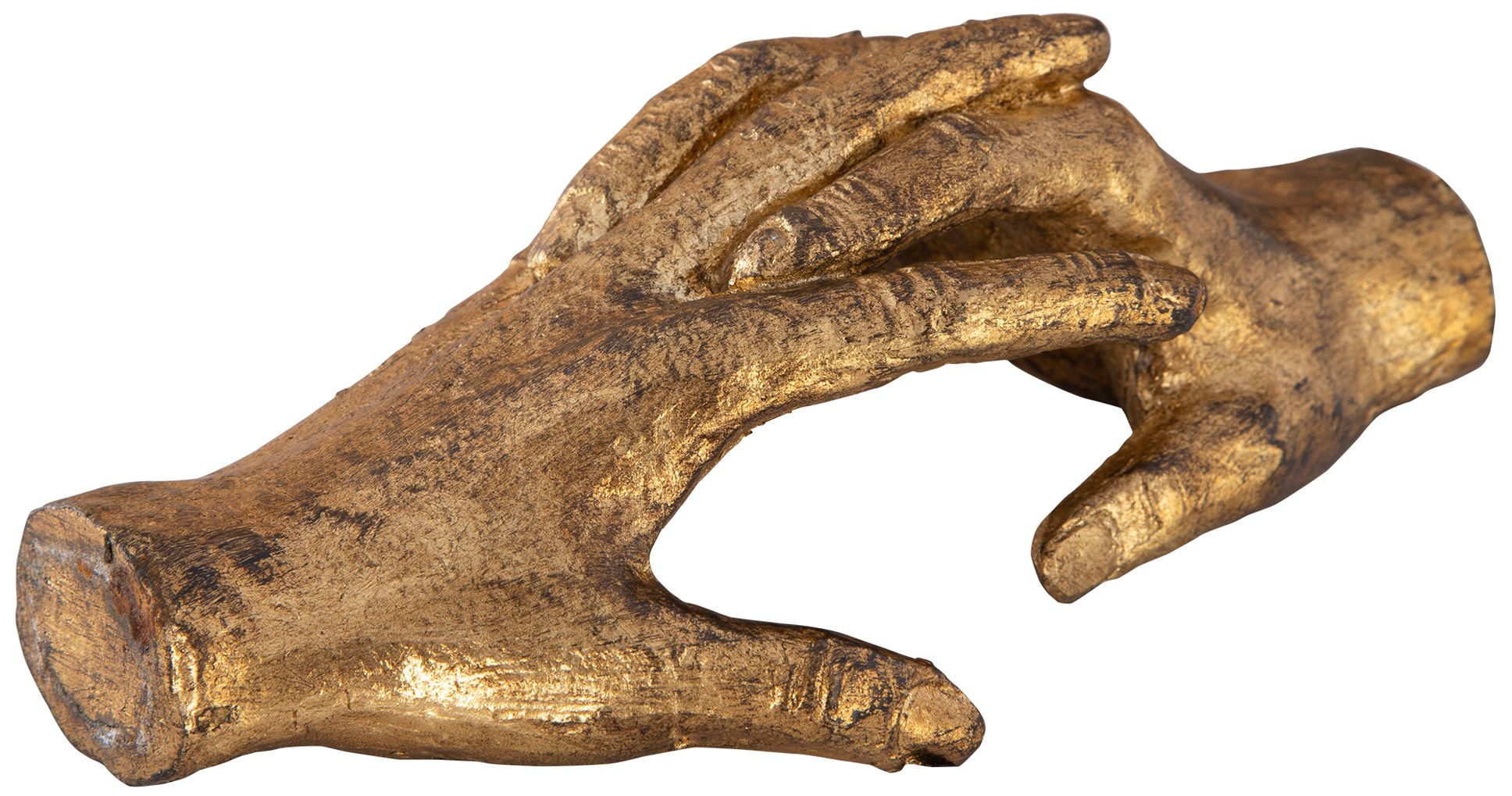 Image 4 Uttermost Hold My Hand 9" Wide Antique Gold Leaf Figurine more views