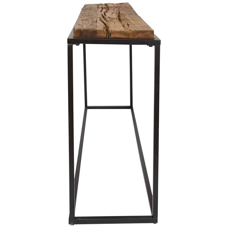 Image 6 Uttermost Holston 54" Wide Black Iron and Reclaimed Wood Console Table more views
