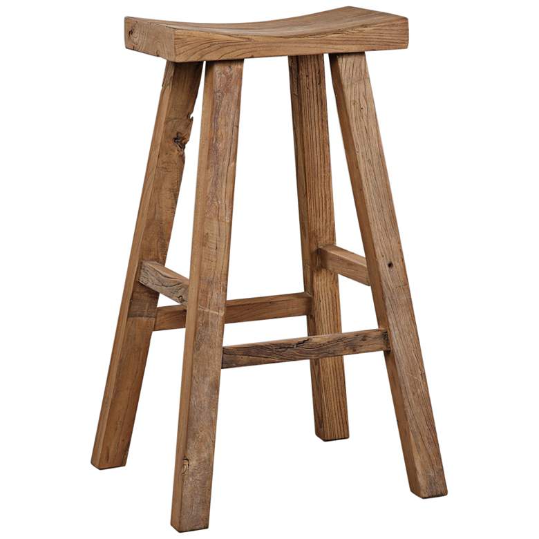 Image 1 Uttermost Holt 30 inch Natural Grain Distressed Wood Barstool