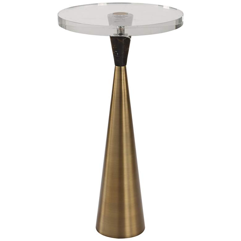Image 2 Uttermost Holton 13" Wide Brushed Brass Round Accent Table