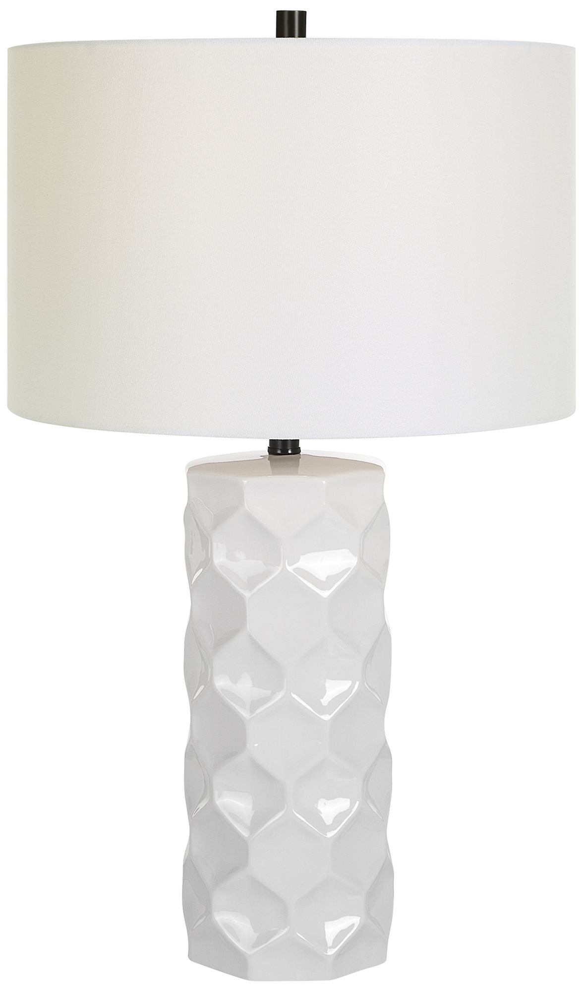 Uttermost Honeycomb 26 1/2" White Glaze Ceramic Table Lamp
