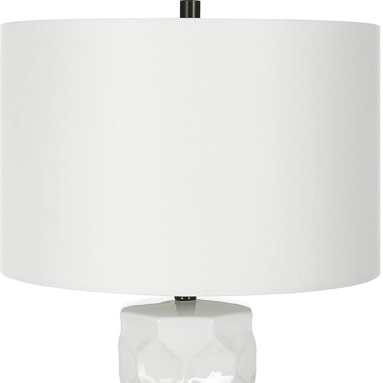 Image 4 Uttermost Honeycomb 26 1/2" White Glaze Ceramic Table Lamp more views