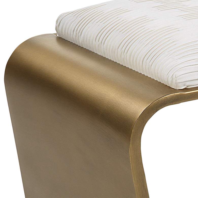 Image 3 Uttermost Hoop 24" Wide Gold and White Small Accent Bench more views