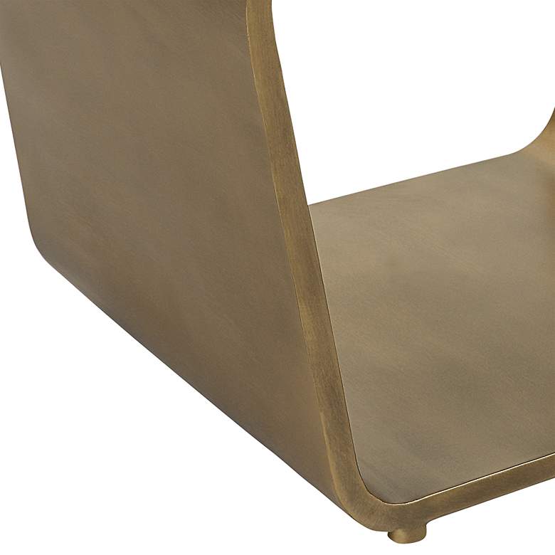 Image 4 Uttermost Hoop 24" Wide Gold and White Small Accent Bench more views