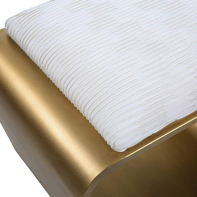 Image 5 Uttermost Hoop 24" Wide Gold and White Small Accent Bench more views