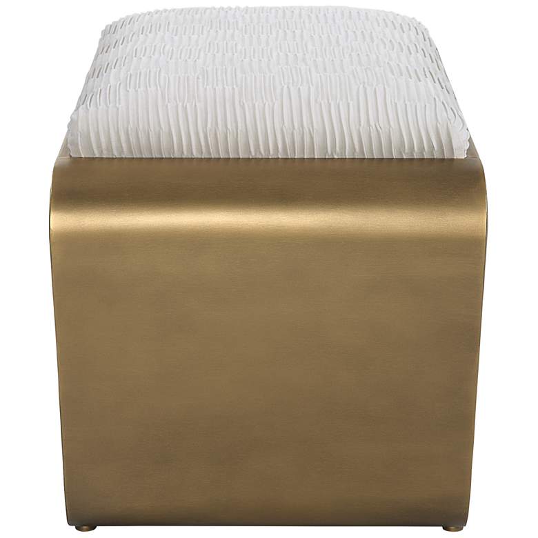 Image 6 Uttermost Hoop 24" Wide Gold and White Small Accent Bench more views