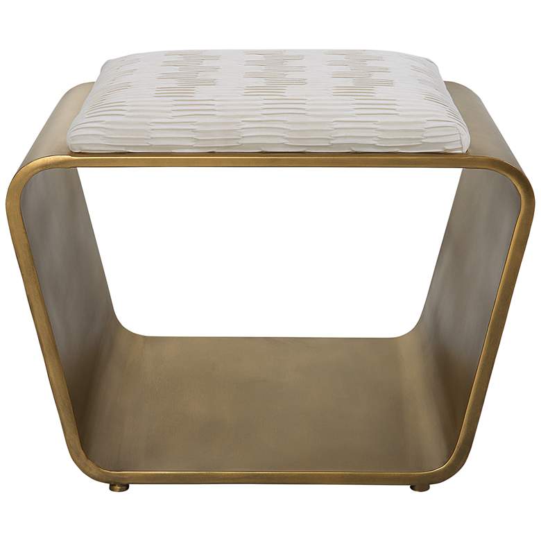 Image 7 Uttermost Hoop 24 inch Wide Gold and White Small Accent Bench more views