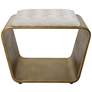Uttermost Hoop 24" Wide Gold and White Small Accent Bench