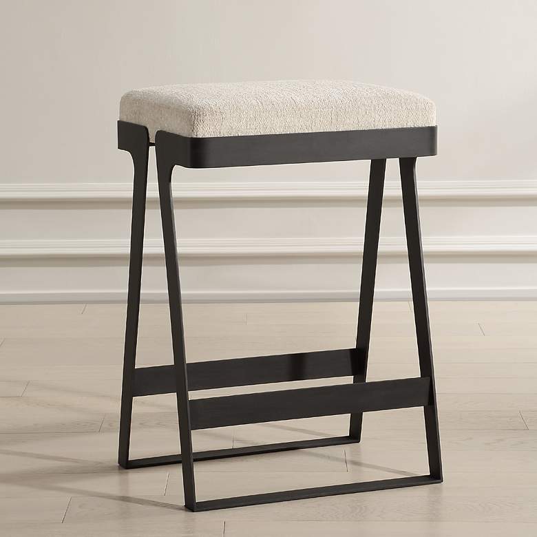 Image 1 Uttermost Hover 26" High Black Counter Stool