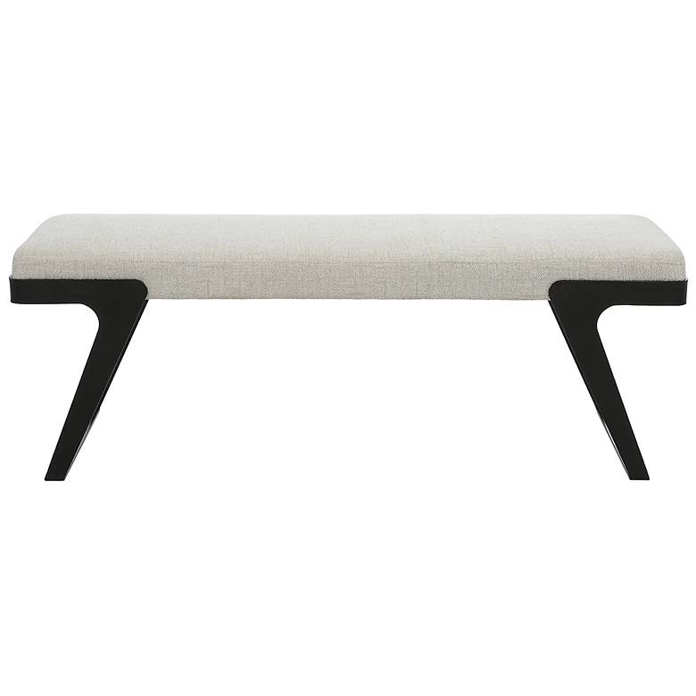 Image 3 Uttermost Hover 53" Wide Black and White Modern Bench