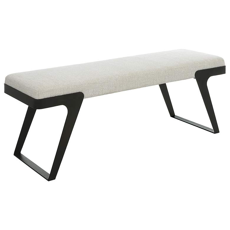 Image 5 Uttermost Hover 53" Wide Black and White Modern Bench more views